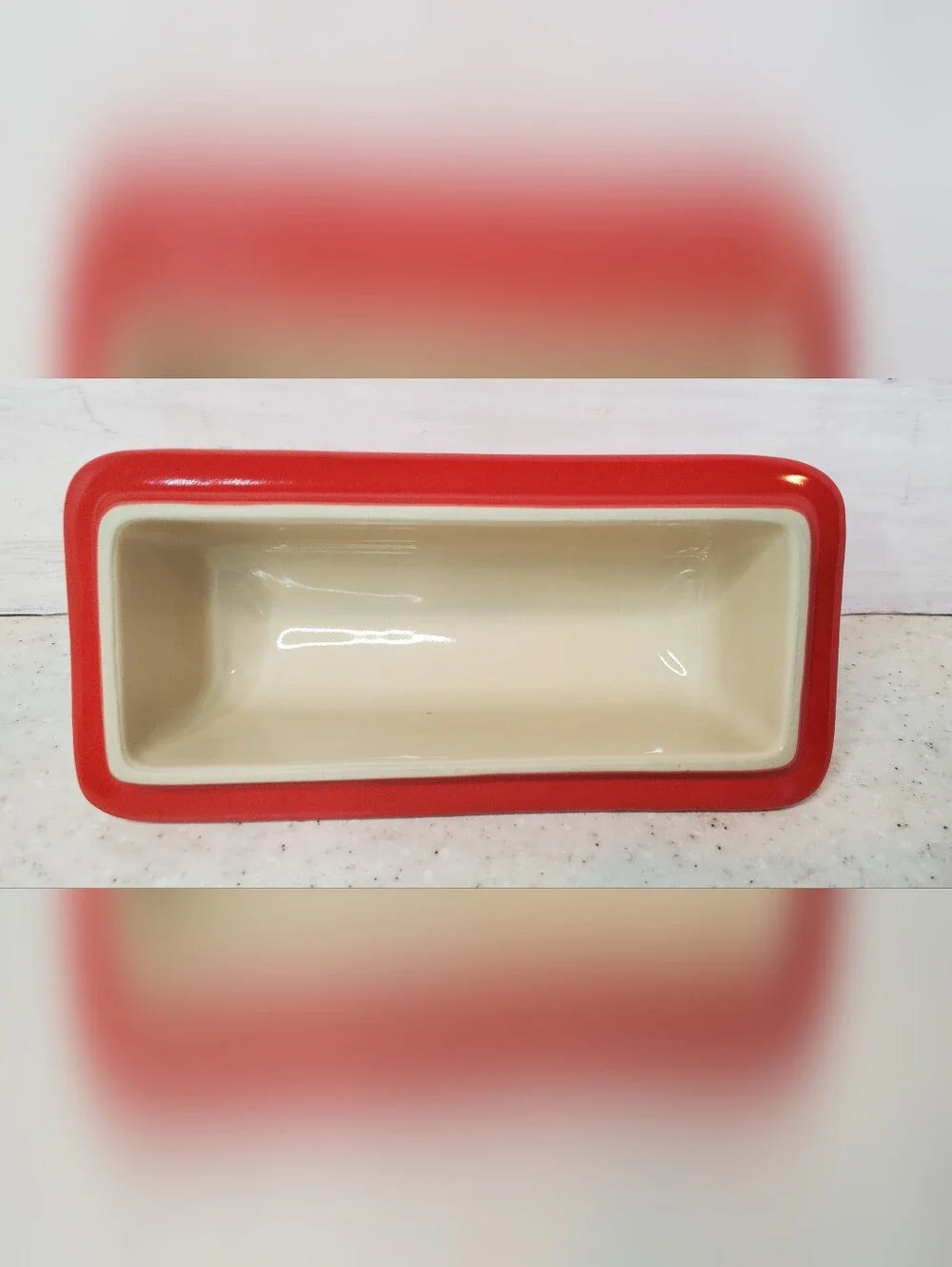 Le Creuset Cerise Red Stoneware Covered Butter Dish Heritage 7.5